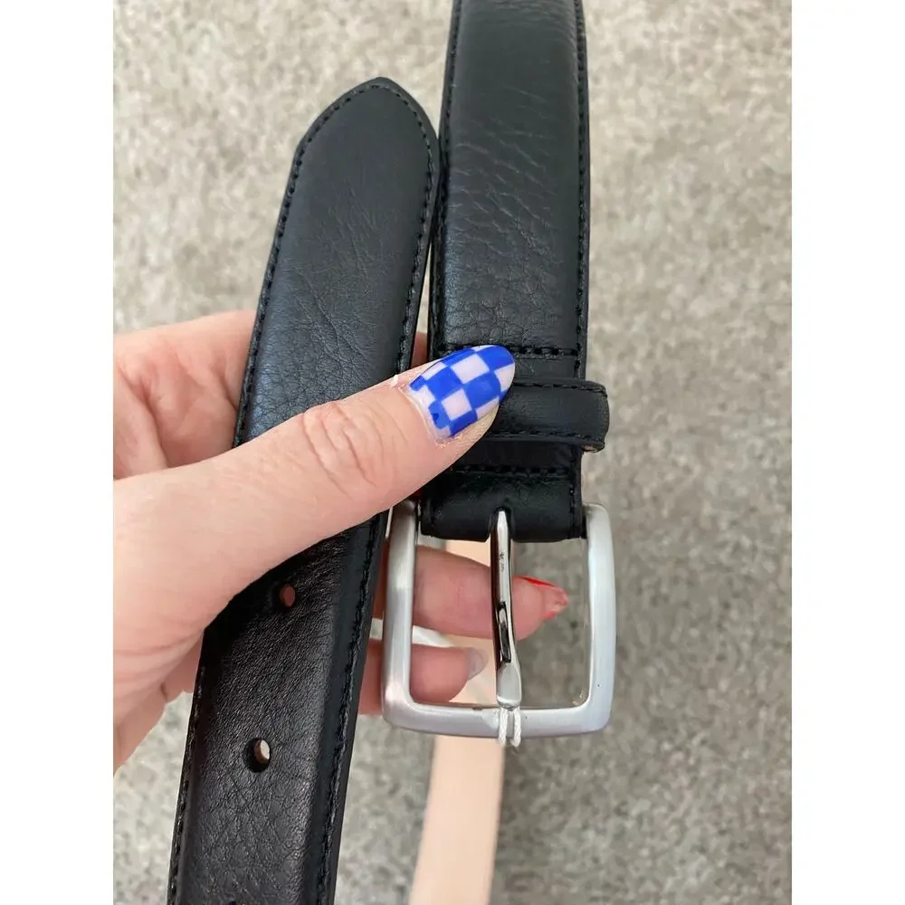 NWT Sunspel Men’s 30mm Smart Leather Belt Black, Size Medium